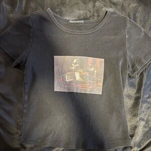 Brandy Melville Black Artistic Kids Tee